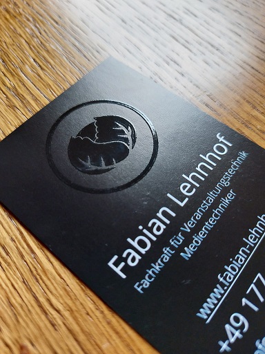 Start in die Selbstständigkeit Bild meiner Visitenkarte